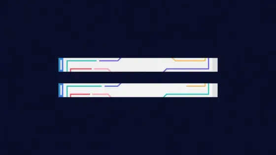 Two nearly identical address strips with one tinted red