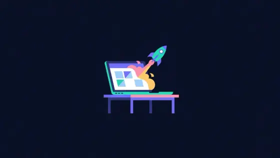 Laptop with a weekend calendar and a rocket taking off from the screen