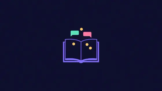 Open dictionary with speech bubbles and coins floating above it