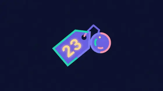 Price tag with glowing decimal digits attached to a coin