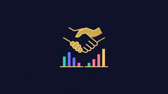 Handshake above a balanced order book with buy and sell bars