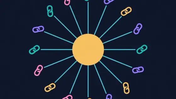 Central app hub connected to colored chain icons in a circle