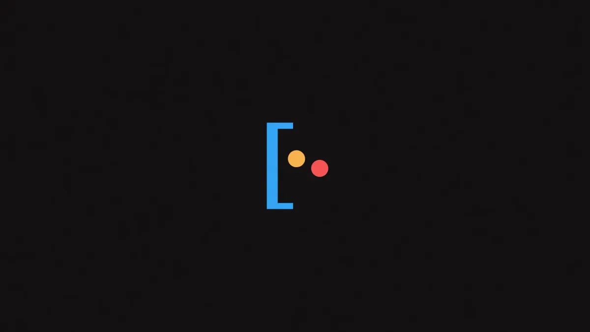 A bracket pushing two dots further apart