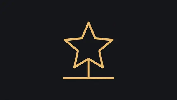 A star outline above a thin pedestal