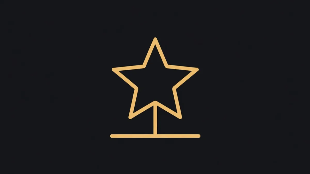 A star outline above a thin pedestal