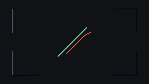 A diagonal reference line with a curved line beside it