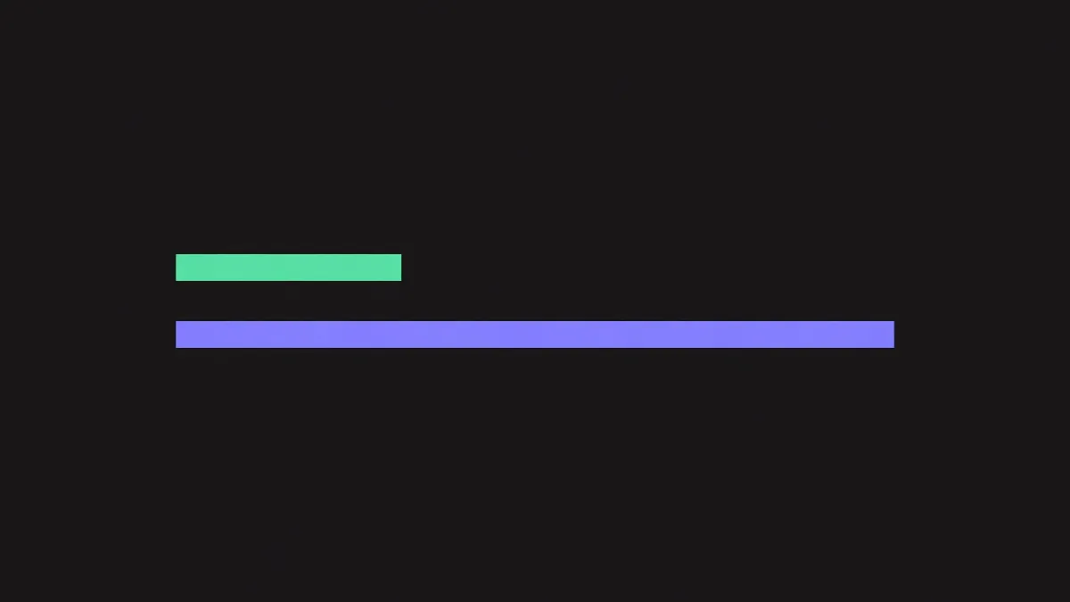 Two identical bars, one short and one long