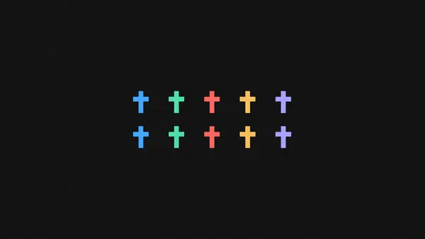 Two rows of small crosses