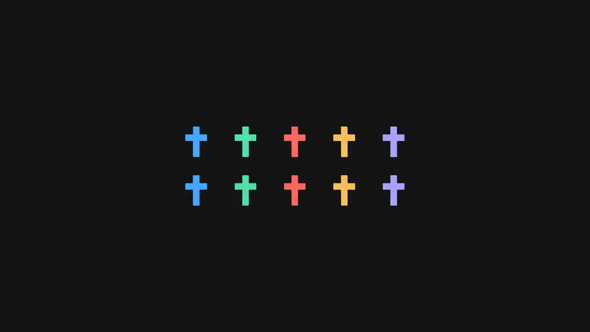 Two rows of small crosses