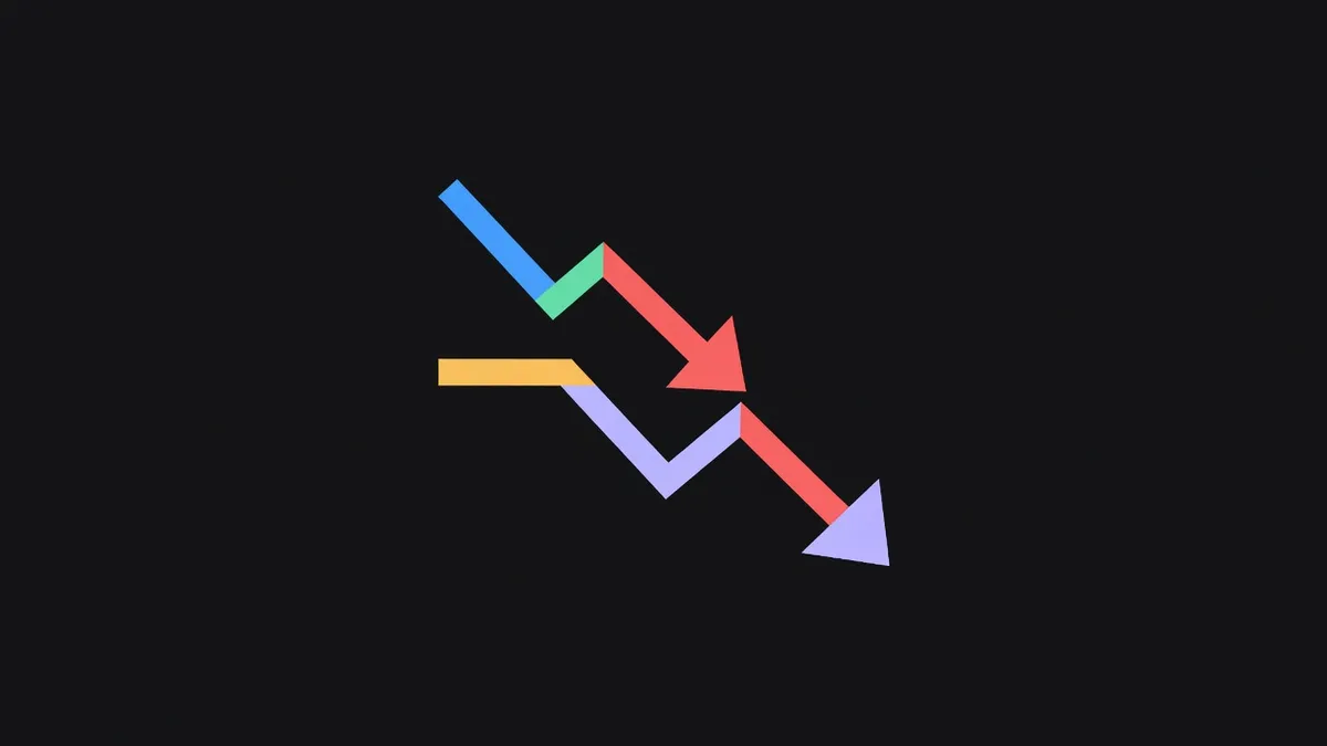 An arrow stepping down through three levels