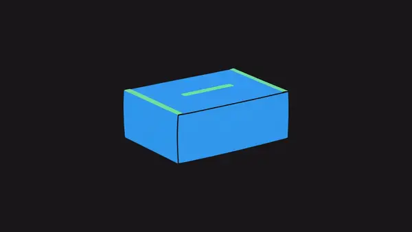 A sealed box with a narrow slot in its top