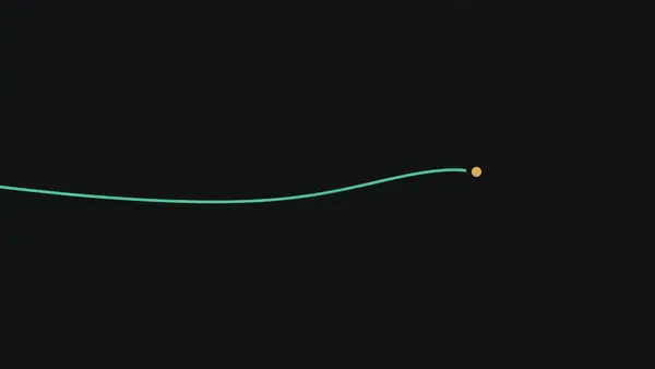 A long tail curve with a raised far end