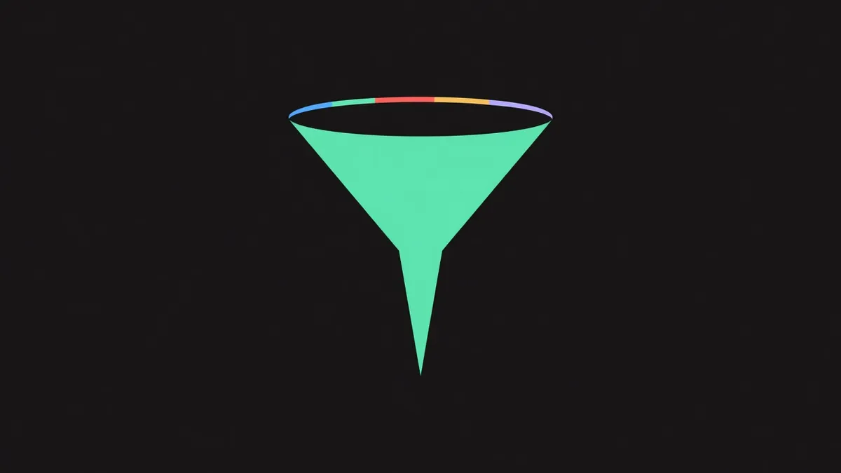 A funnel with a wide input and narrow output