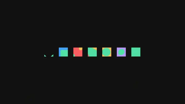 Seven squares filling progressively from left to right