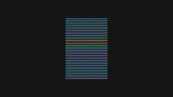 A stack of thin lines with one highlighted