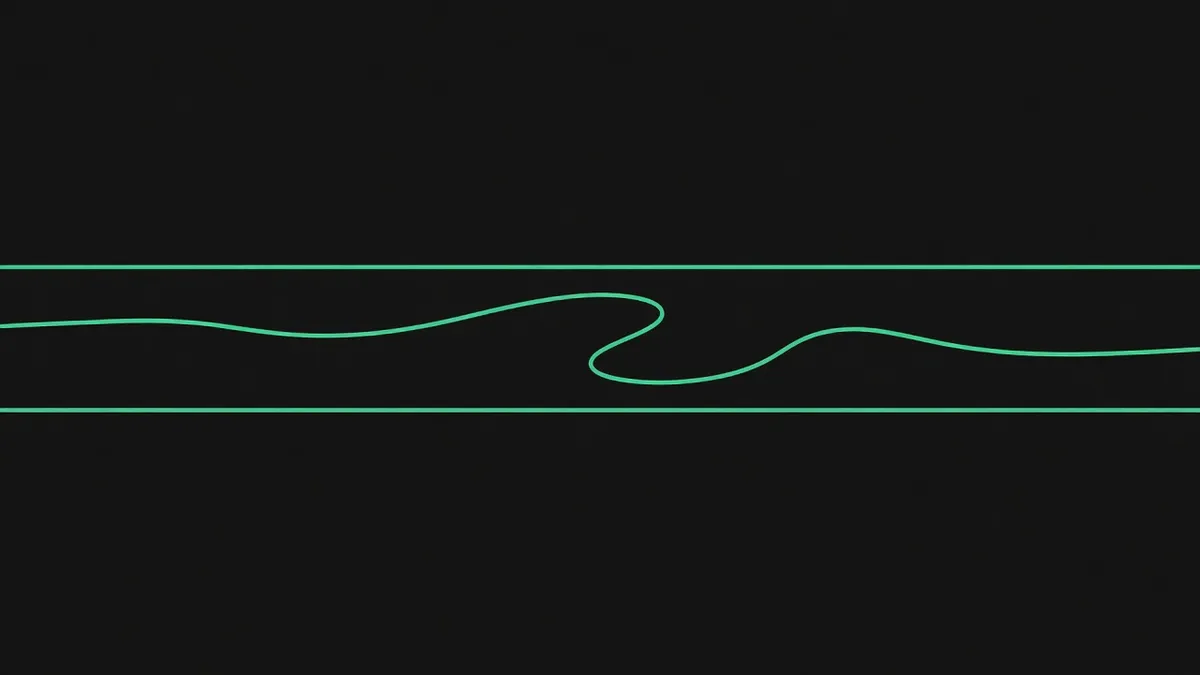 A wandering line inside a bounded channel