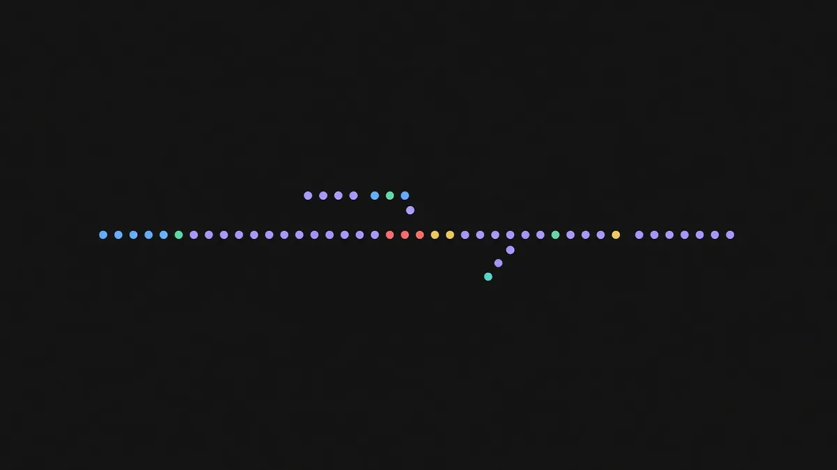 A dotted line with missing segments