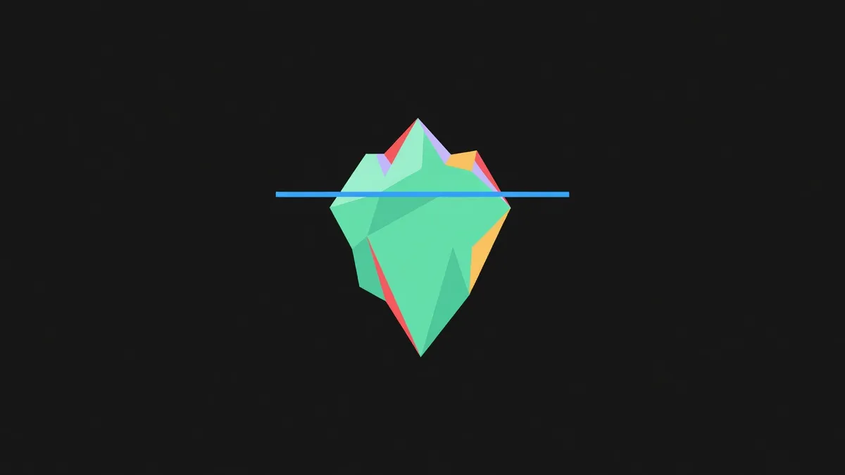 A geometric shape mostly below a horizontal line