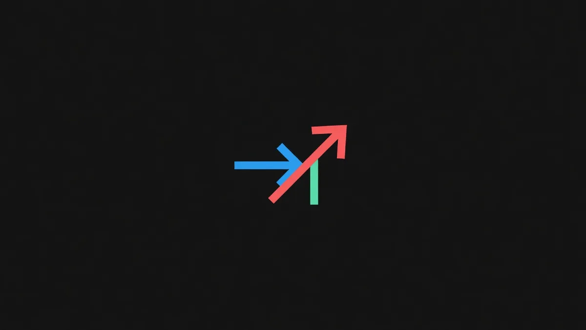 One resting arrow and one arrow crossing a line