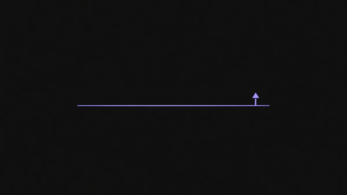 A horizon line with a small marker far from it