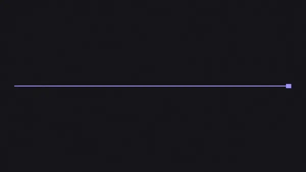 A long horizontal line with a marker at the far end