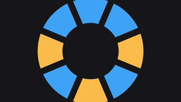 Eight wedges in a circle with a visible gap
