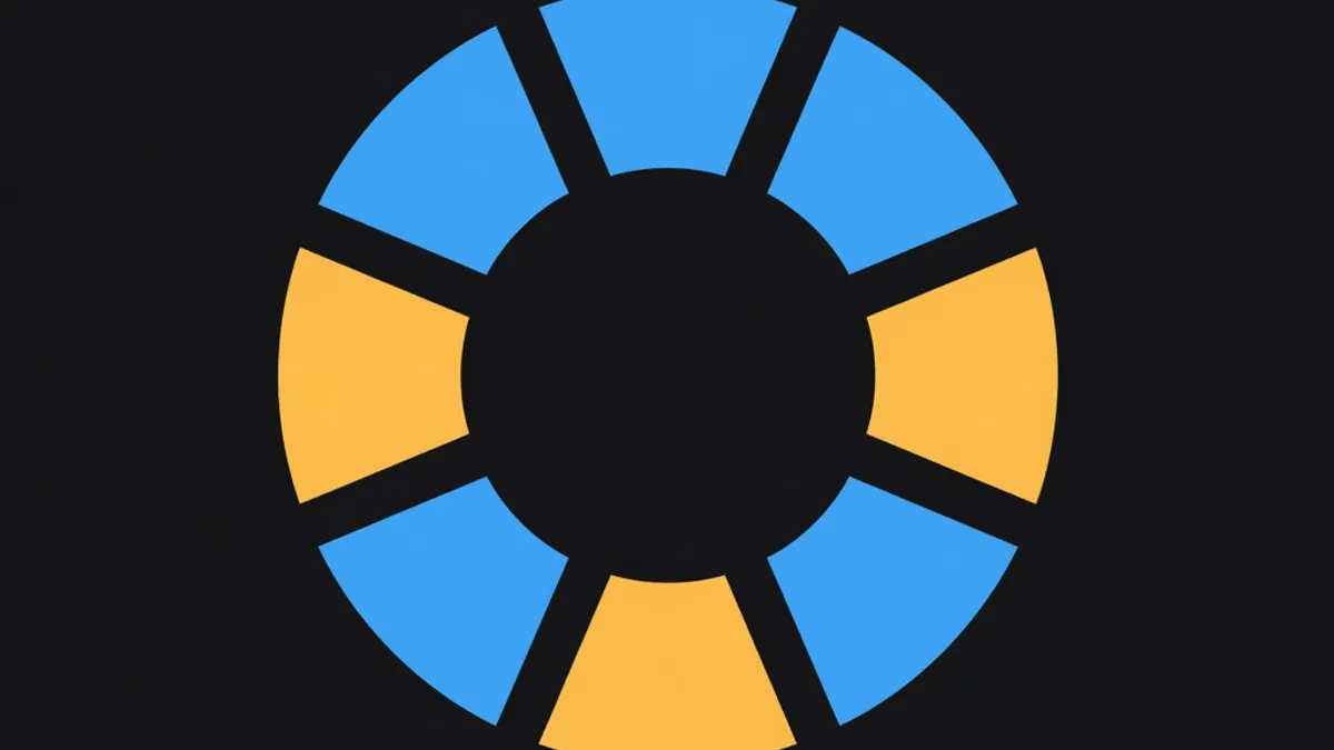Eight wedges in a circle with a visible gap