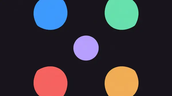 Four different tokens converging into one circle