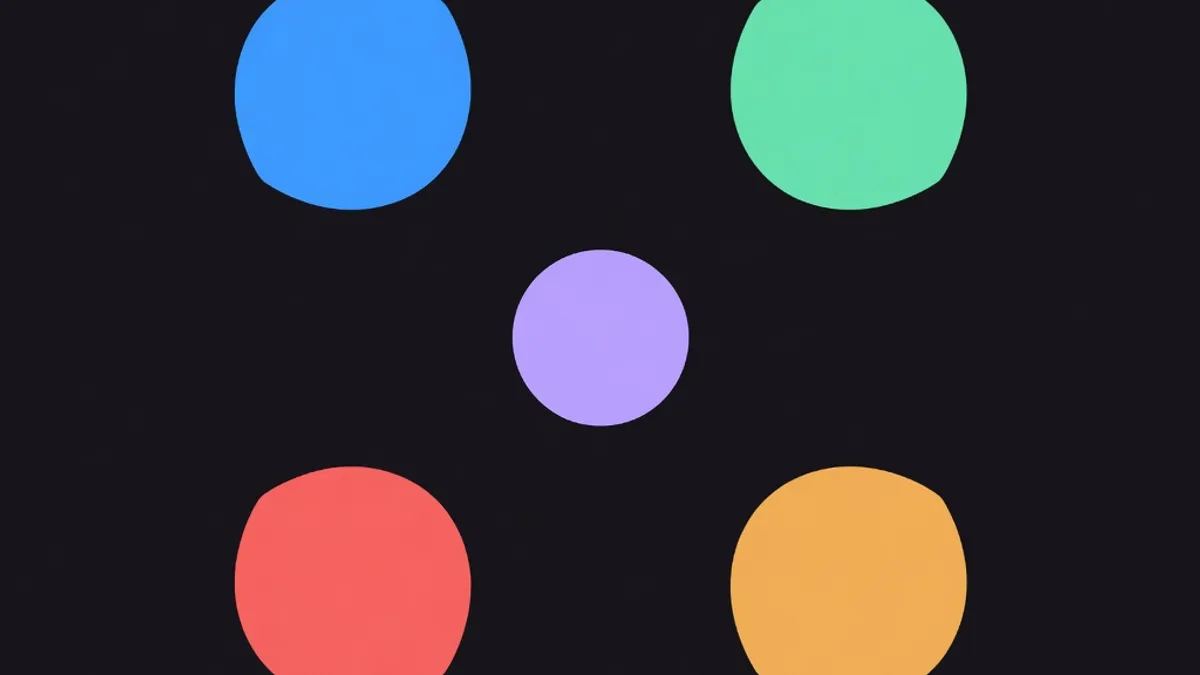 Four different tokens converging into one circle