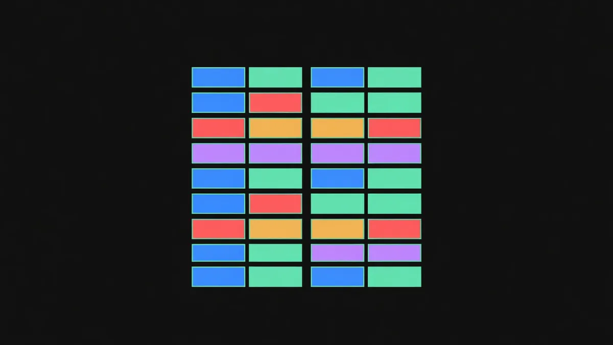 A blank two-column conversion grid
