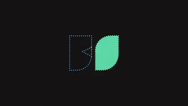 A dotted outline beside the same shape solid