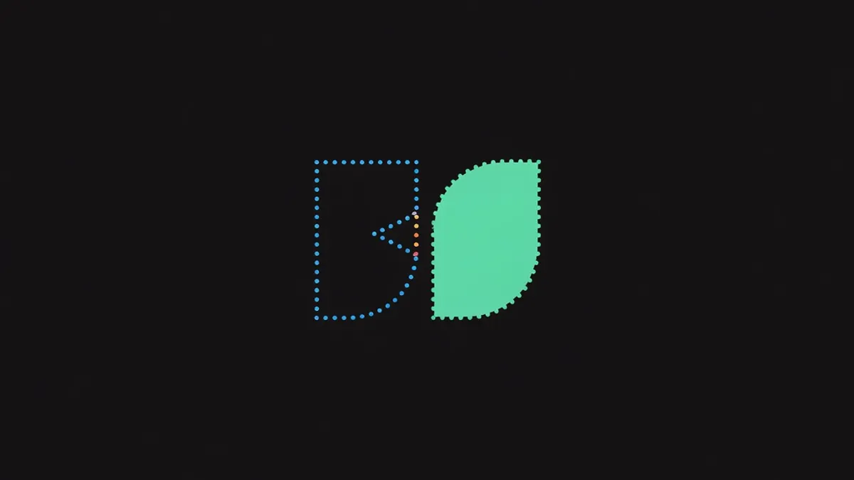 A dotted outline beside the same shape solid