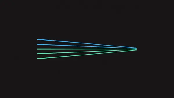 Two line pairs, one converging and one staying parallel