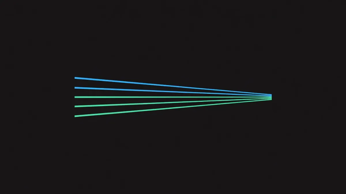 Two line pairs, one converging and one staying parallel