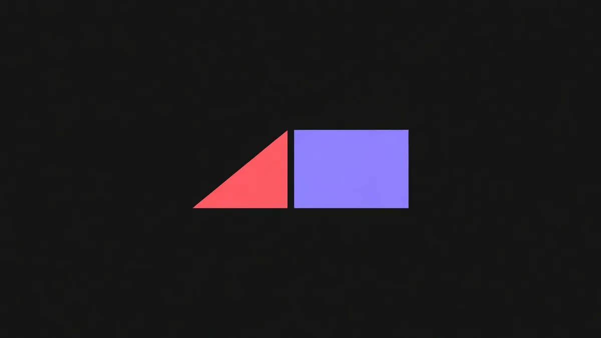 A wedge shape beside a rectangle