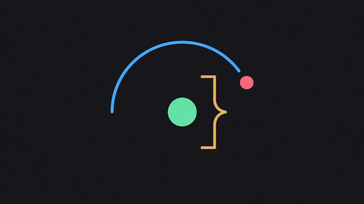 A dot entering an open bracket beneath a timer arc