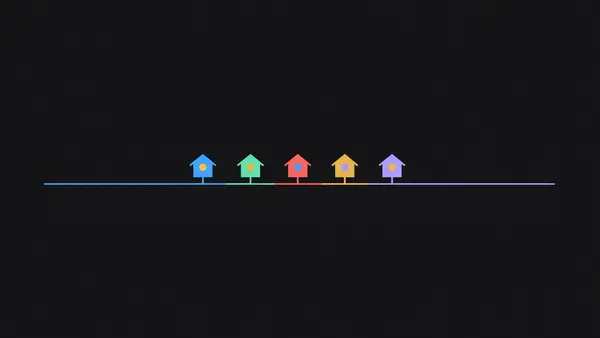A timeline with four milestone markers