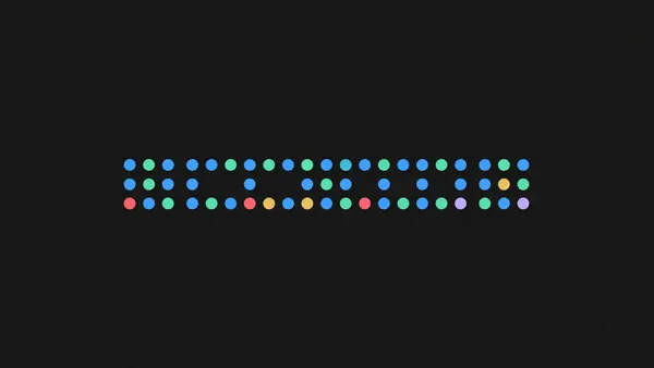 Evenly spaced dots on one line, clustered dots on another