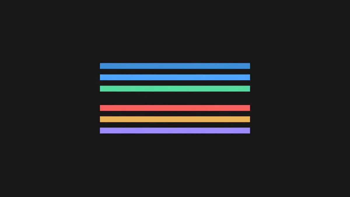 Rows of bars with the top ones faded and a middle one highlighted
