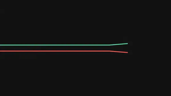 Two parallel lines diverging slightly at one end