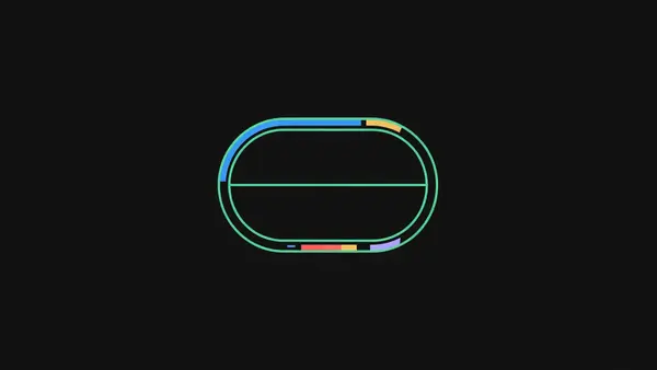 A simple stadium oval with a dividing line