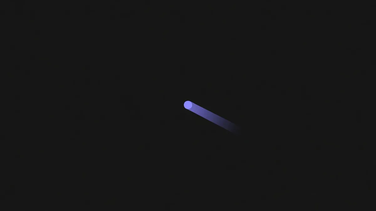 A dot with a long faded trail behind it