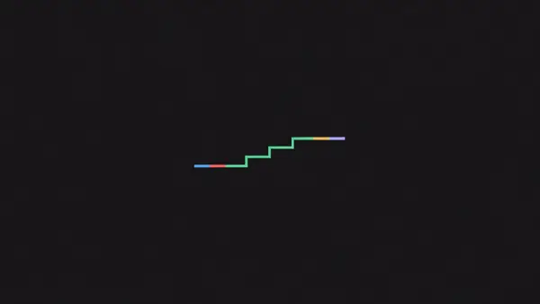 A horizontal line stepping up in small increments