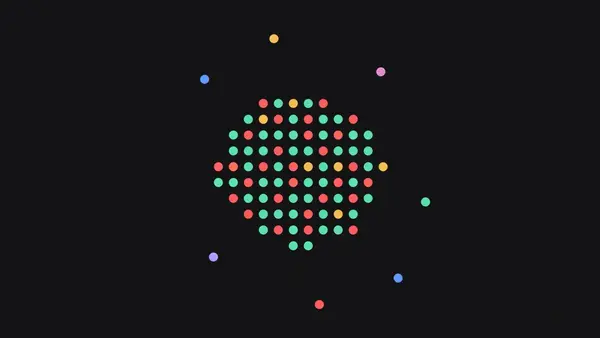 A dense cluster of dots with outliers scattered around it